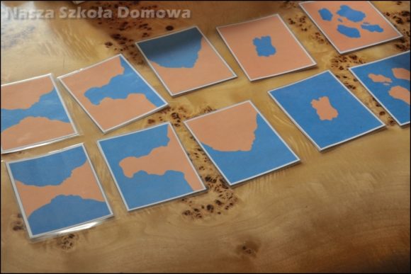 formy lądu i wody - karty pracy Montessori